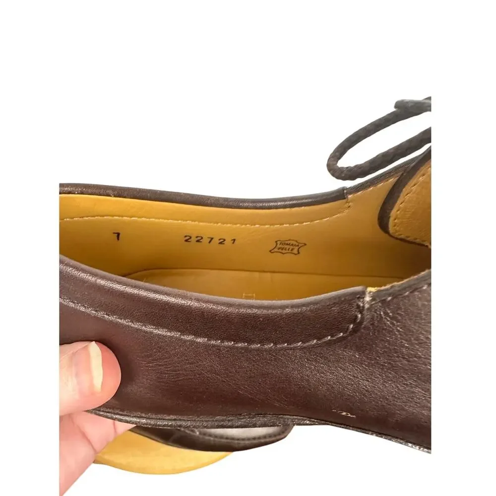 Bruno Magli Men's leather oxford Made in Italy Bologna Cognac Brown size 7